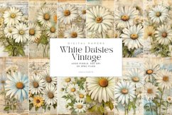 55 White Daisies Vintage Junk Journal Page Product Image 2