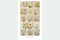 55 White Daisies Vintage Junk Journal Page Product Image 3