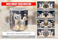Mug sublimation design White Dog Scene Christmas Product Image 1