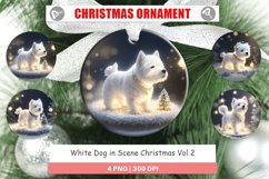 Christmas Ornaments White Dog Scene Christmas Product Image 1