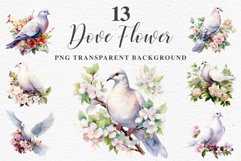 White Dove Birds Clipart Valentine Day Love Pigeon Flowers Scrapbooking Image Watercolor Transparent Print invitation t-shirt designs sublimation printable  watercolor cute White Dove Birds bird clipart, sublimation drawing Valentine Day Love Pigeon Flowe