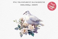 White Dove Birds Clipart Valentine Day Love Pigeon Flowers Scrapbooking Image Watercolor Transparent Print invitation t-shirt designs sublimation printable  watercolor cute White Dove Birds bird clipart, sublimation drawing Valentine Day Love Pigeon Flowe