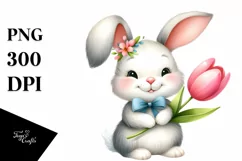 Easter Bunny Egg Flower, Clipart |T-shirt, Mug PNG Product Image 8