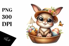 Easter Bunny with Glasses in a Boat Product Image 8