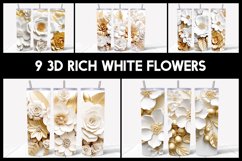 9 3D White Tumbler Sublimation |3D Flower Tumbler Wrap Product Image 1