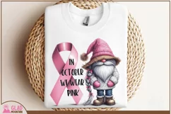 In October We Wear Pink Gnome, Breast Cancer Awareness Gnome Product Image 2