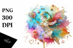 Cupid Angel Of Love Watercolor Florals Clipart Product Image 8