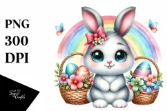 Easter Bunny Egg Flower, Clipart |T-shirt, Mug PNG Product Image 8