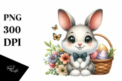 Cute Easter Bunny Egg Flower, Clipart |T-shirt, Mug PNG Product Image 8