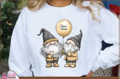 Cheers Gnomie, Happy New Year Gnome sublimation png Product Image 1