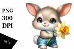 Easter Bunny Egg Flower, Clipart |T-shirt, Mug PNG Product Image 8