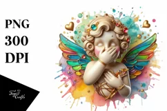 Cupid Angel Of Love Surprise, Watercolor Clipart Product Image 1