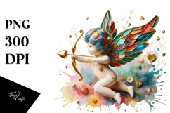 Cupid Angel Of Love Gesture Watercolor Florals Clipart Product Image 1