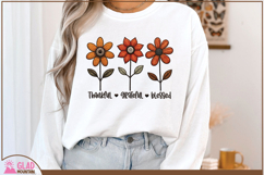 Thankful Grateful Blessed faux embroidery flower sublimation Product Image 3