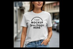 Bella Canvas female t-shirt mock-up WHITE Product Image 1