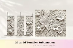 White Flower 3d Tumbler Wrap  3d Flower Png 3d Sublimation