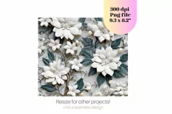 White Flower 3d Tumbler Wrap | 3d Flower Png 3d Sublimation