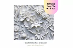 White Flower 3d Tumbler Wrap | 3d Flower Png 3d Sublimation