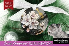 White Flowers Ornament PNG - Floral PNG Sublimation Product Image 1