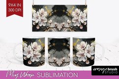 White Flowers Mug Wrap - Floral Mug PNG Sublimation Product Image 1