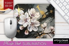White Flowers Mouse Pad Sublimation - Floral Mousepad PNG Product Image 1