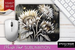 White Flowers Mouse Pad Sublimation - Floral Mousepad PNG Product Image 1