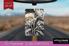 White Flowers Air Freshener PNG - Floral PNG Sublimation Product Image 1