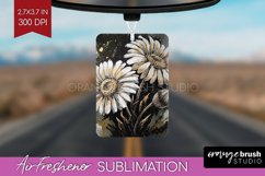 White Flowers Air Freshener PNG - Floral PNG Sublimation Product Image 1