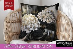 White Flowers Pillow Sublimation - Floral Pillow Cover PNG Product Image 1