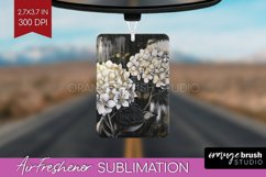 White Flowers Air Freshener PNG - Floral PNG Sublimation Product Image 1