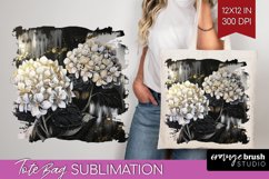White Flowers Tote Bag - Floral Tote Bag PNG Sublimation Product Image 1