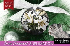 White Flowers Ornament PNG - Floral PNG Sublimation Product Image 1
