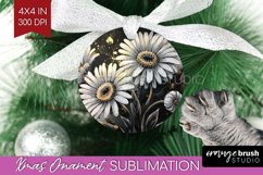 White Flowers Ornament PNG - Floral PNG Sublimation Product Image 1