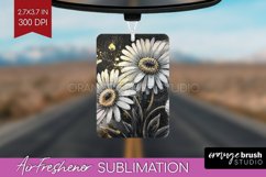 White Flowers Air Freshener PNG - Floral PNG Sublimation Product Image 1