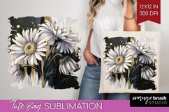 White Flowers Tote Bag - Floral Tote Bag PNG Sublimation Product Image 1