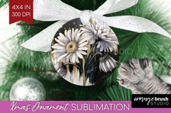 White Flowers Ornament PNG - Floral PNG Sublimation Product Image 1
