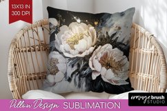 White Flowers Pillow Sublimation - Floral Pillow Cover PNG Product Image 1