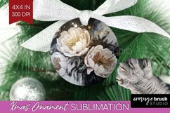 White Flowers Ornament PNG - Floral PNG Sublimation Product Image 1