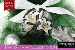 White Flowers Ornament PNG - Floral PNG Sublimation Product Image 1