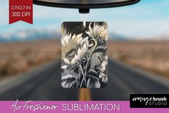 White Flowers Air Freshener PNG - Floral PNG Sublimation Product Image 1