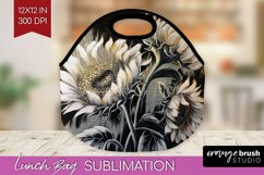 White Flowers Lunch Bag - Floral Lunch Bug PNG Sublimation Product Image 1