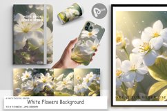 Digital Paper White Flowers Background Product Image 1