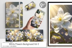 Digital Paper White Flowers Background Product Image 1