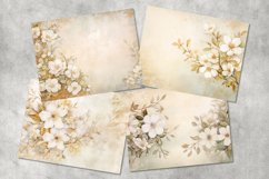 white flowers junk journal pages Product Image 2