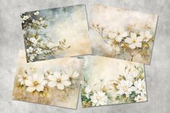 white flowers junk journal pages Product Image 3