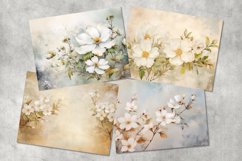 white flowers junk journal pages Product Image 4