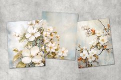 white flowers junk journal pages Product Image 4