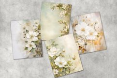 white flowers junk journal pages Product Image 6