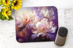 Painted White Flowers- Sublimation mouse pad - PNG Product Image 1