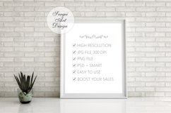 8x10 16x20 24x30 Digital Vertical White Frame Mockup,PSD PNG Product Image 3
